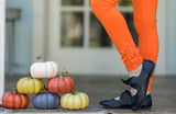 Orange Ruffle Button Leggings