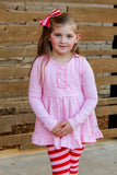 Ballet Pink Heart Back Long Sleeve Briella Tunic
