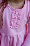 Ballet Pink Heart Back Long Sleeve Briella Tunic