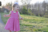 PINK WITH WHITE STRIPES Children Elli Dress
