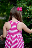 PINK WITH WHITE STRIPES Children Elli Dress