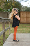 Pumpkin Ruffle Button Leggings