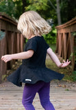 Purple Ruffle Button Capris