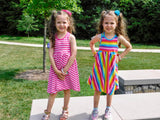 PINK WITH WHITE STRIPES Children Elli Dress