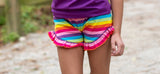 Summer Rainbow Stripe Petal Shorts
