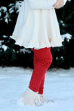 Red Dot Cuff Button Leggings