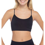 Children's Crop Sports Bra Criss Cross (Sz 8-14) - BLACK, PINK, WHITE