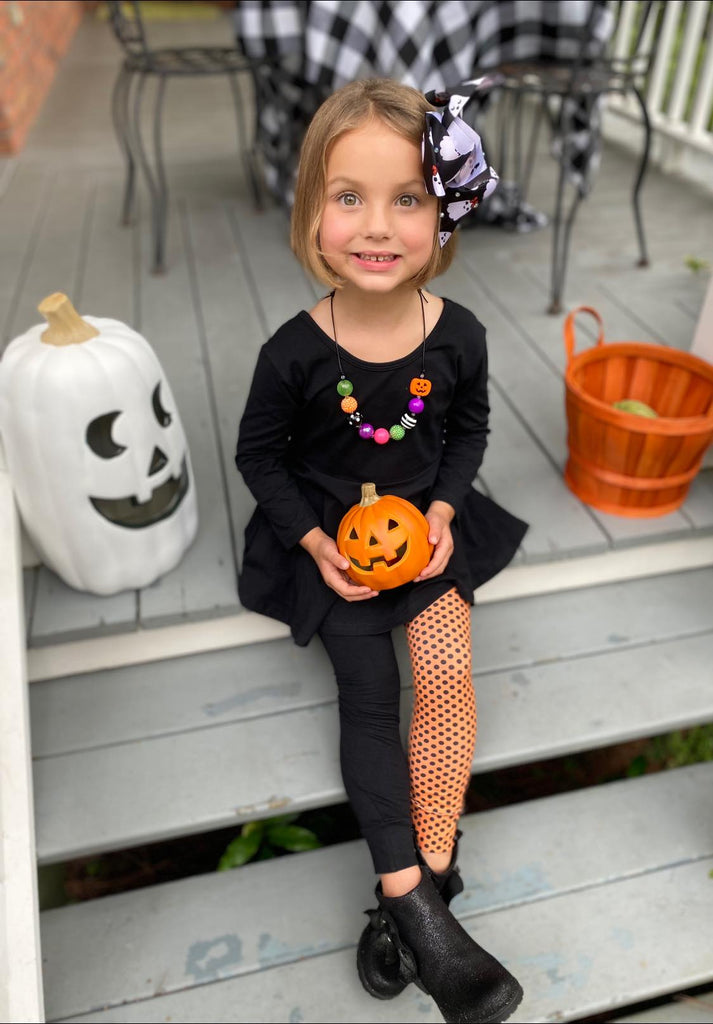 Happy Haunting Mango Dot Split Leg Cuff Button Leggings – Little