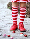 Cupid's Crush Red & Pink Striped Knee/Over the Knee Socks
