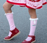 Ballet Pink Lace Boot Socks