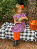 Orange Ruffle Button Leggings