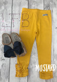 zMustard Ruffle Button Leggings - Little Fashionista Boutique