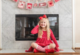 Red & White Stripe Long Sleeve Channy Dress